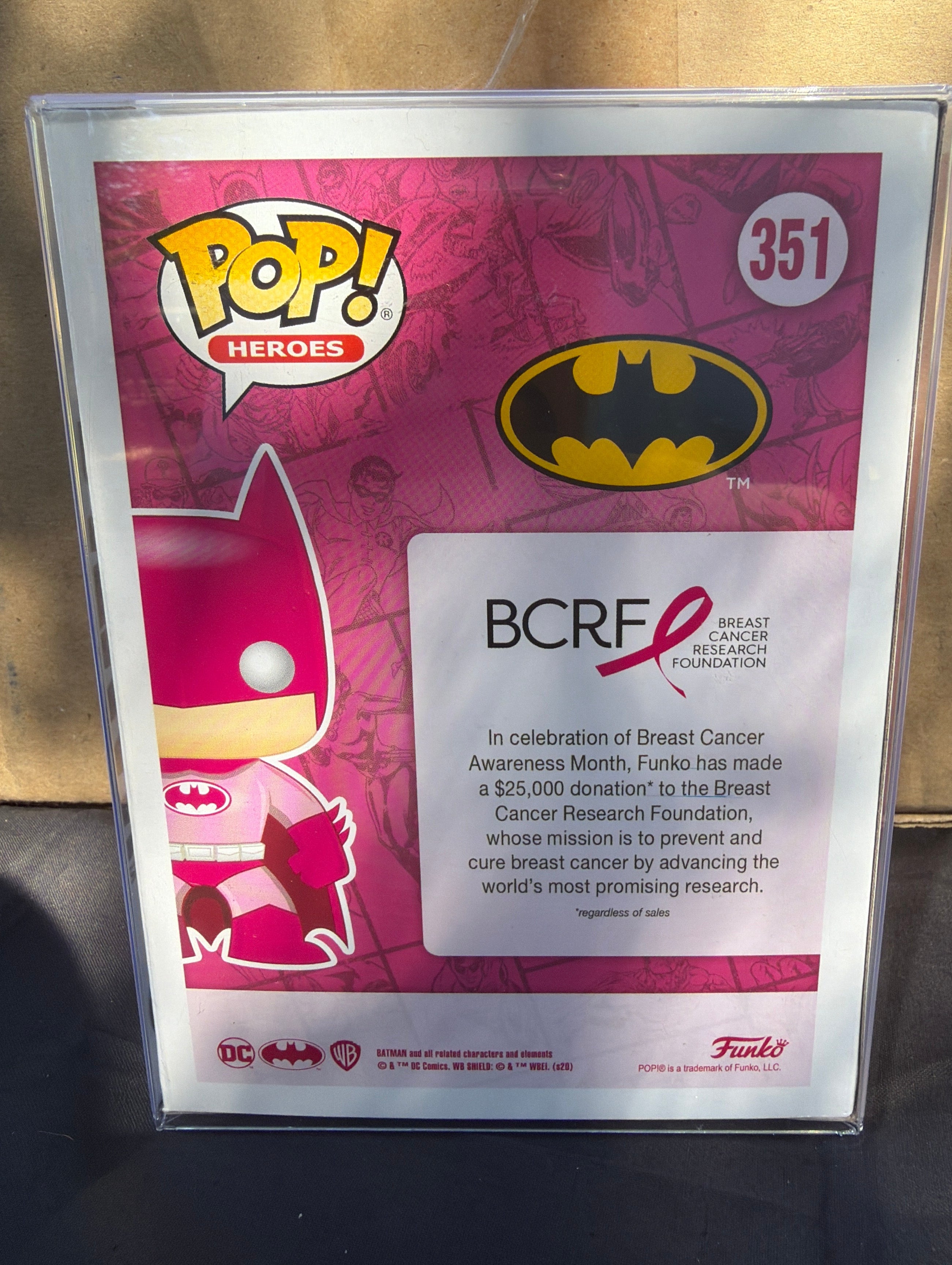 Funko Pop! Heroes DC Batman Pink #351 Vinyl Figure With Protector